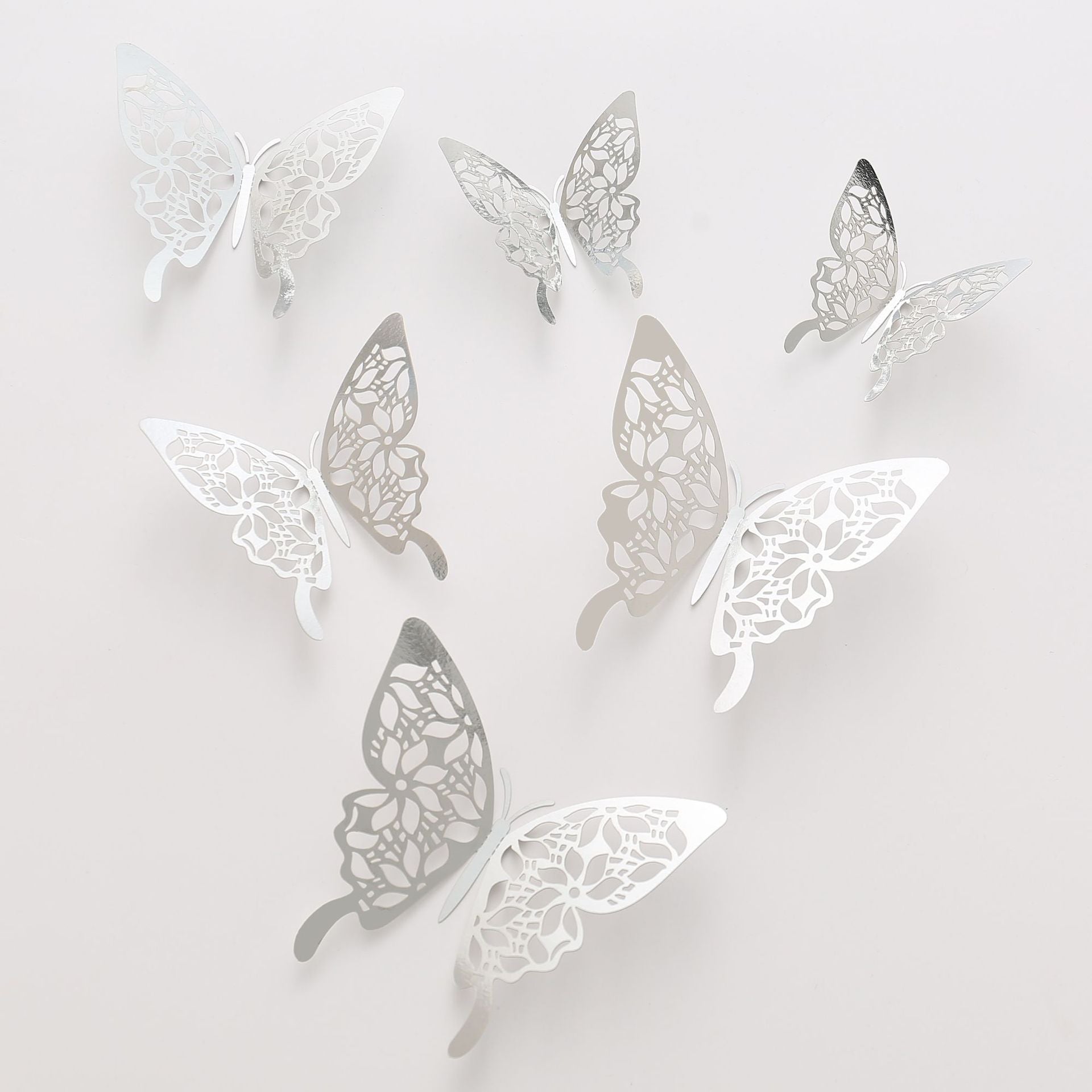 3D Realistic Butterfly Wall Stickers - Hollow-Out Decals for Living Room Decor, Holiday Party Decorations (Self-Adhesive, Cartoon Style Creative Wall Art)