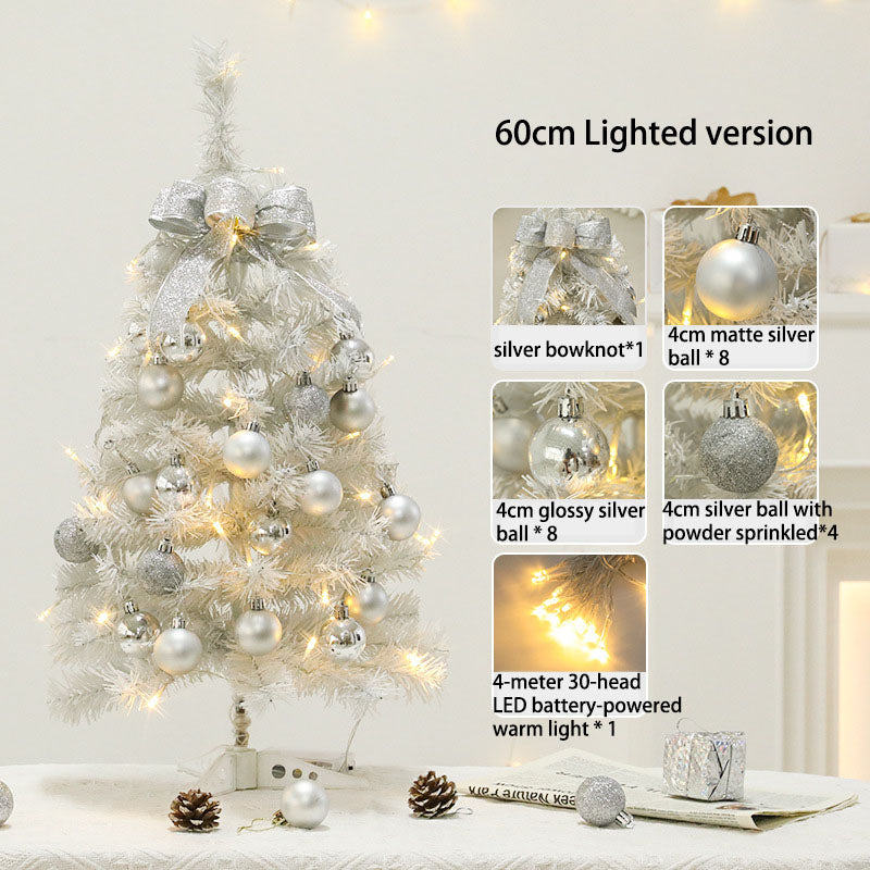 Warm White LED Mini Christmas Tree, Battery Powered Tabletop Tree with Cozy Glow, Flocked Artificial Tree Set for Bedside & Desk, Soothing Holiday Ambiance Light Decor