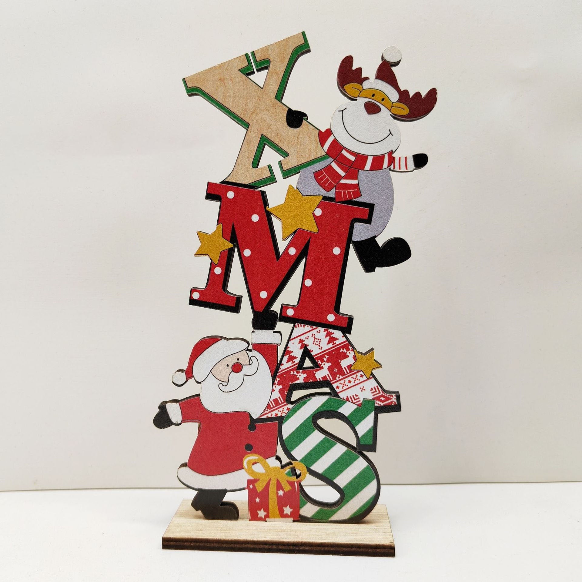 Christmas Table Centerpiece Decorations, Xmas Wooden Gnome Table Decorations Signs, Merry Christmas Table Toppers for Holiday Home Party Indoor Decor