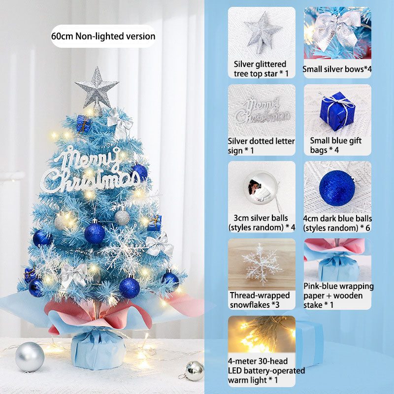 Blue Theme Party Christmas Tree Set, Coordinated Mini Tree with Matching Decorations, 45/60cm Event Centerpiece for Winter Weddings & Celebrations, Custom Color Holiday Display