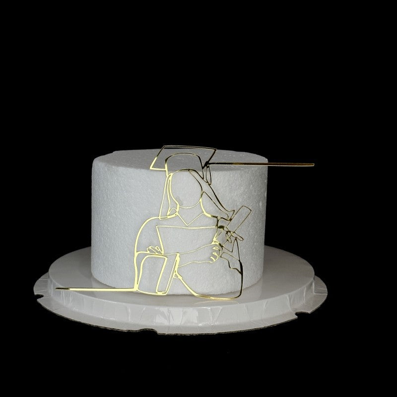 Gold Black Doctorial Hat Graduation Party Cake Toppers Acrylic Congratulations Graduation For Students Graduation Party Cake Decorations