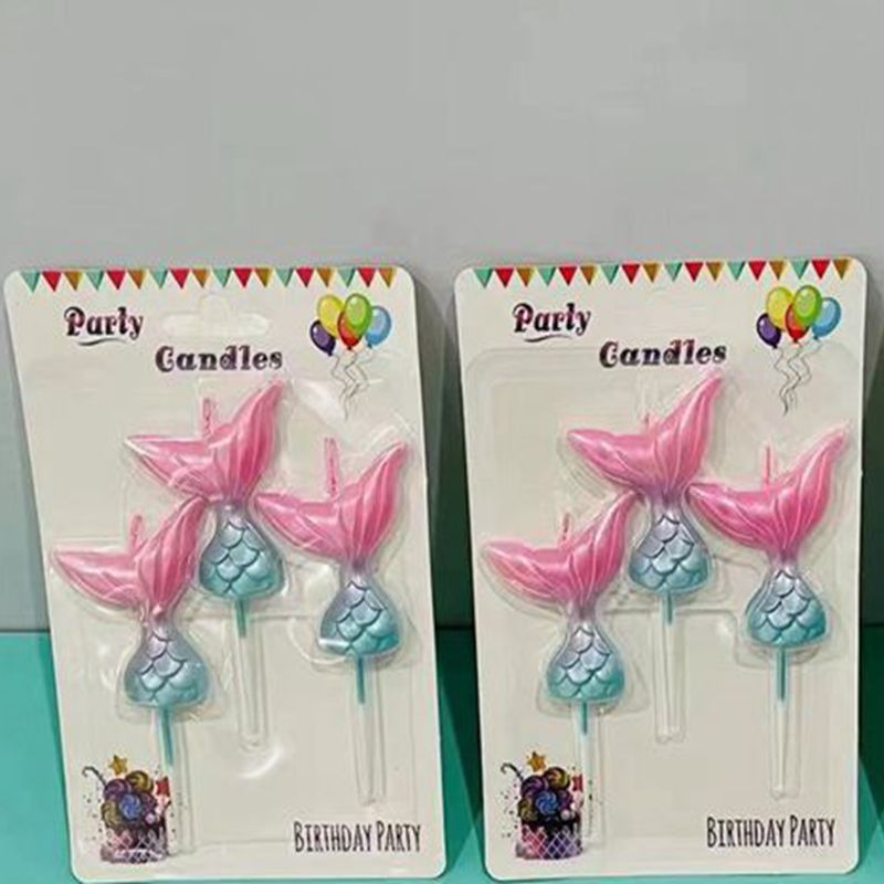 Mermaid Tail Glitter Candles  - Magical Cake Topper Decor for Birthday Parties, Ocean-Themed Weddings & Celebration Cakes