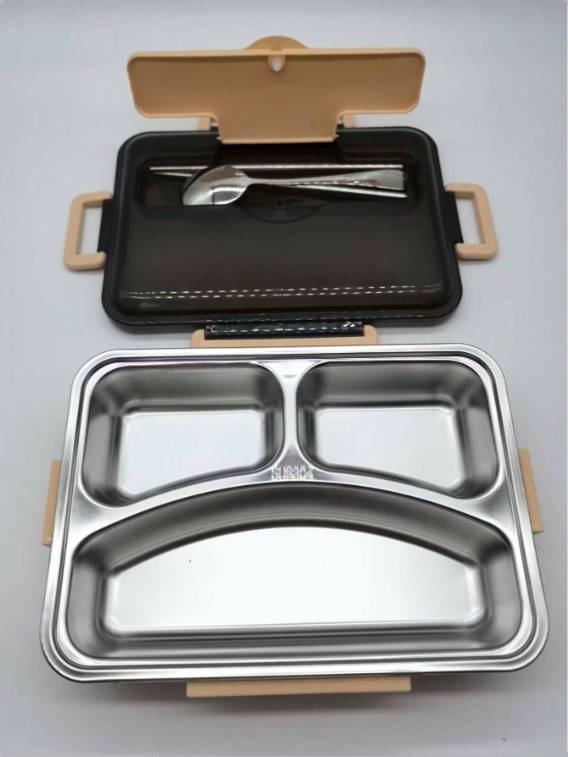 Lunch Box, 3 Compartment Meal Prep Container, Box for Kids, Durable BPA Free Reusable Food Storage Container for School, Business, Work, Travel