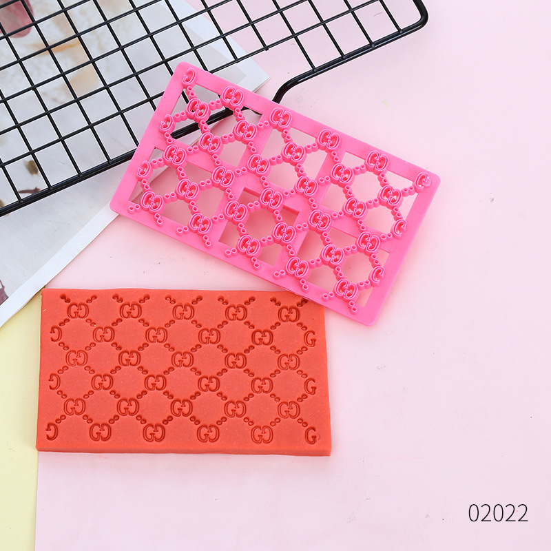 Fondant Impression Mat Set, Lattice & Diamond Pattern Cookie Embossing Mold, Single-Handle Cake Decorating Tool for Baking Cookies, Fondant & Gum Paste