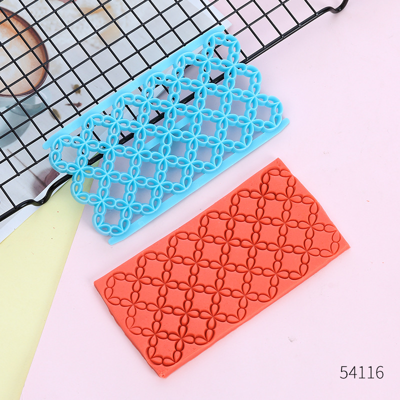 Fondant Embossing Molds, Cake Decorating Textured Templates with Windmill, Star, Heart, Lattice & Bark Patterns