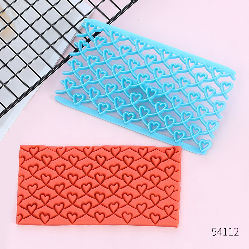 Fondant Embossing Molds, Cake Decorating Textured Templates with Windmill, Star, Heart, Lattice & Bark Patterns