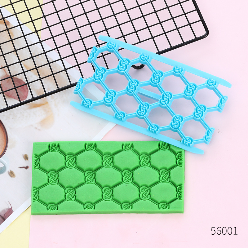 Fondant Embossing Molds, Cake Decorating Textured Templates with Windmill, Star, Heart, Lattice & Bark Patterns