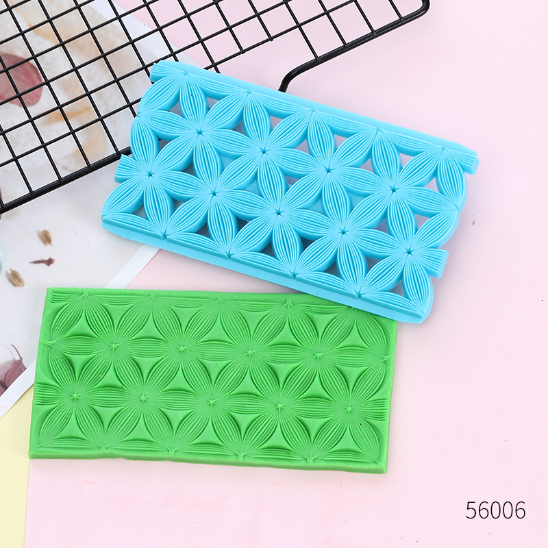 Fondant Embossing Molds, Cake Decorating Textured Templates with Windmill, Star, Heart, Lattice & Bark Patterns