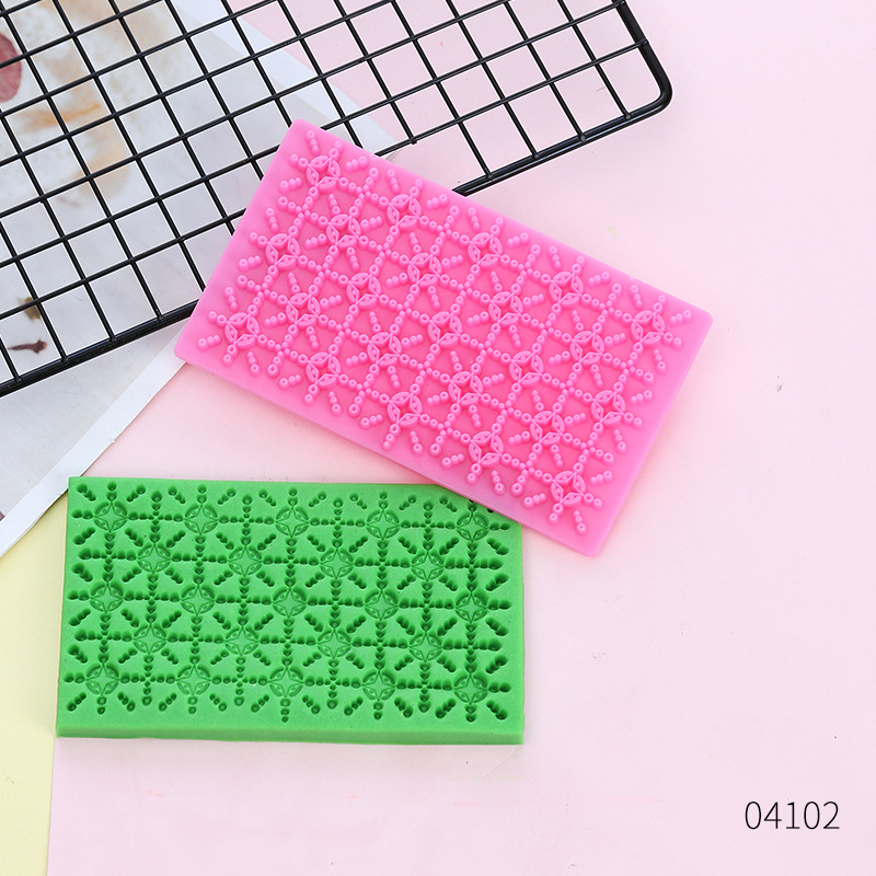 Fondant Impression Mat Set, Lattice & Diamond Pattern Cookie Embossing Mold, Single-Handle Cake Decorating Tool for Baking Cookies, Fondant & Gum Paste