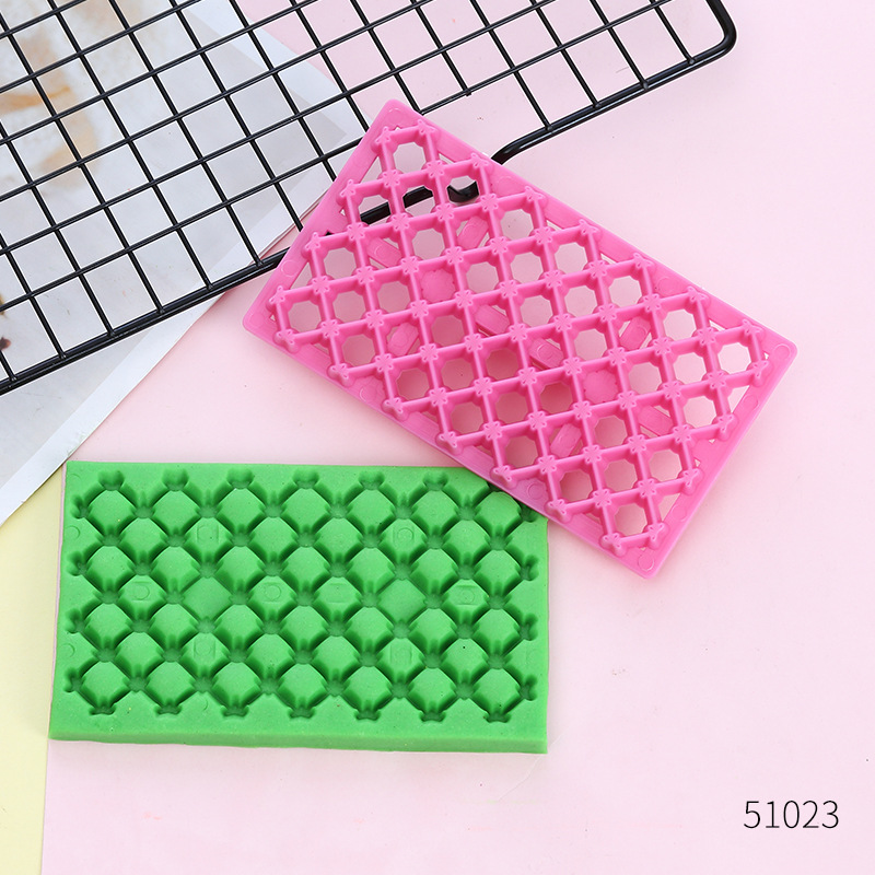 Fondant Impression Mat Set, Lattice & Diamond Pattern Cookie Embossing Mold, Single-Handle Cake Decorating Tool for Baking Cookies, Fondant & Gum Paste