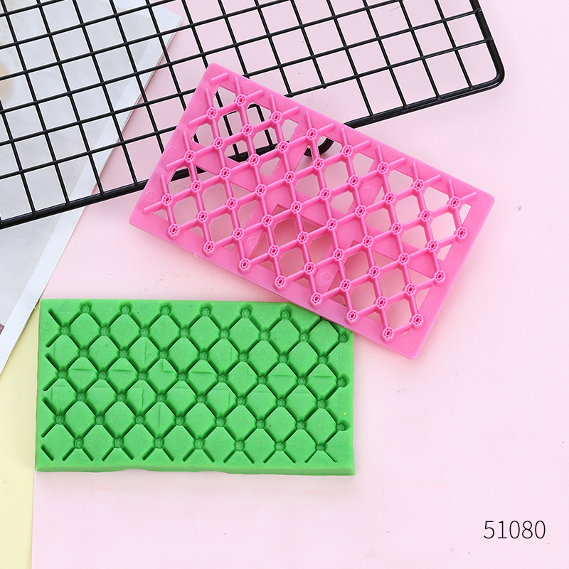 Fondant Impression Mat Set, Lattice & Diamond Pattern Cookie Embossing Mold, Single-Handle Cake Decorating Tool for Baking Cookies, Fondant & Gum Paste