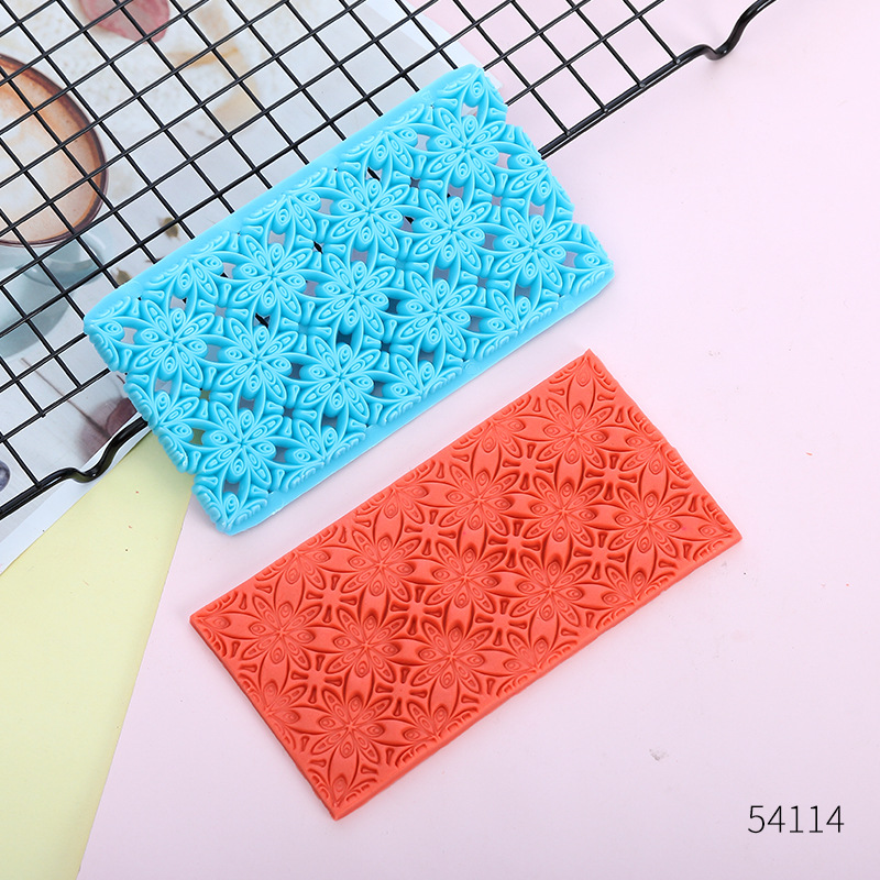 Fondant Embossing Molds, Cake Decorating Textured Templates with Windmill, Star, Heart, Lattice & Bark Patterns