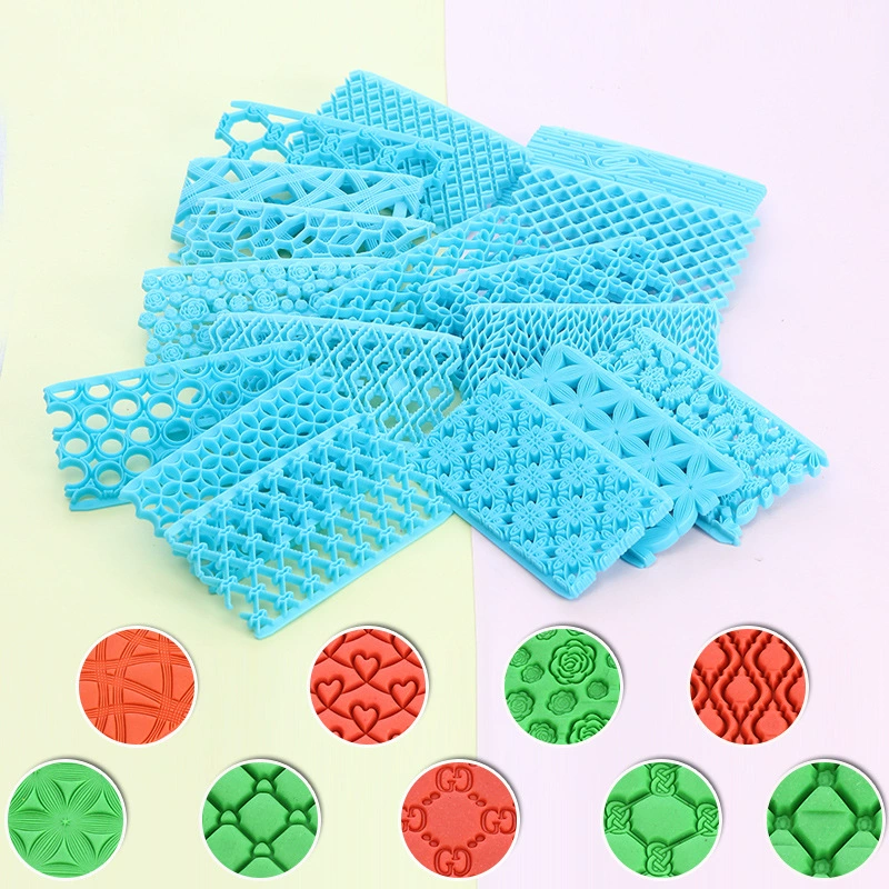 Fondant Embossing Molds, Cake Decorating Textured Templates with Windmill, Star, Heart, Lattice & Bark Patterns
