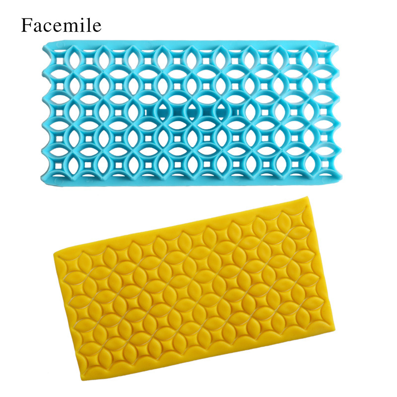 Fondant Embossing Molds, Cake Decorating Textured Templates with Windmill, Star, Heart, Lattice & Bark Patterns