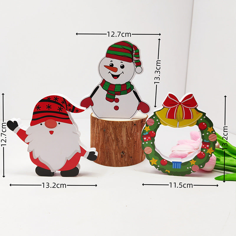 Wooden Christmas Decorations Set - Santa, Snowman, Gnome Figurines, Rustic Holiday Table Decor, Farmhouse Xmas Centerpiece