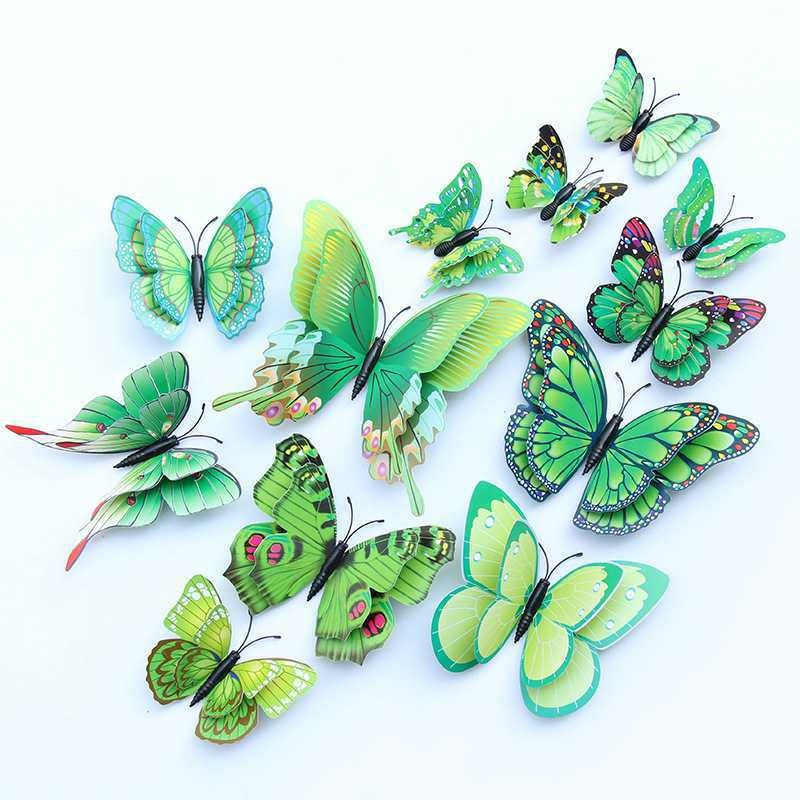 Double-Layer 3D Realistic Butterfly Wall Stickers - Bulk Wholesale Removable Decals for Living Room, Home Decor (Self-Adhesive, Aesthetic Wall Art, Creative Background Decoration)