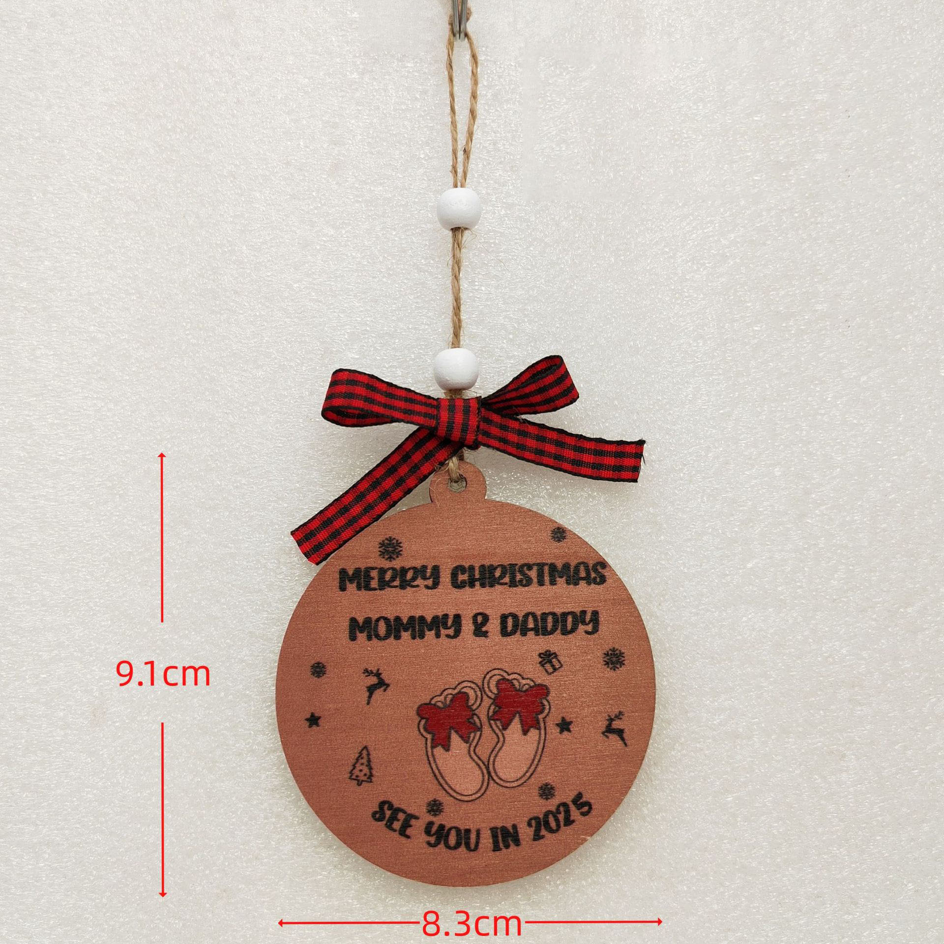 14PCS Wooden Christmas Decor Set, Mini House Ornaments with Hanging Loops, Festive Tree & Mantel Display, Rustic Holiday Tabletop Village Decor