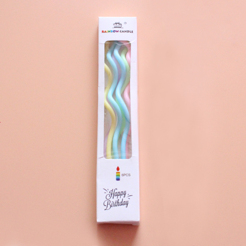 Creative Bent Cake Candles | Electroplated 5-Color Vintage Candle Toppers | Birthday Party Dessert Table Decoration