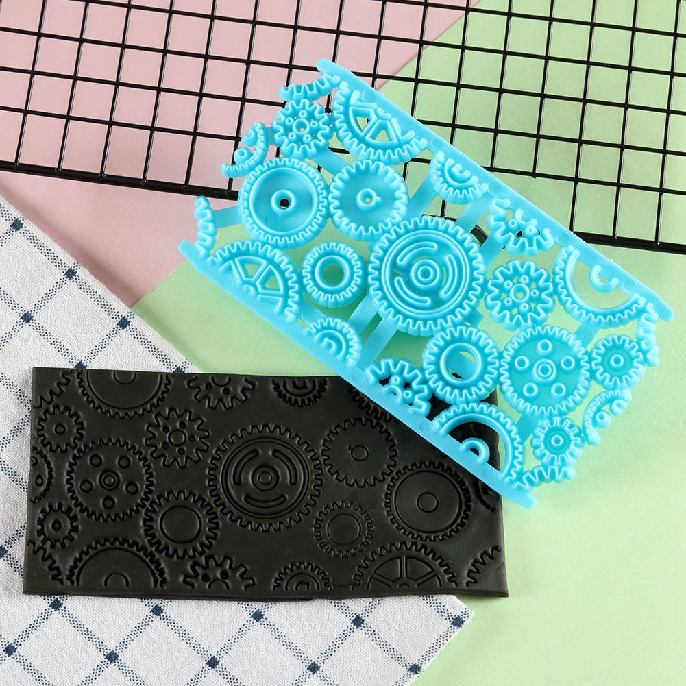 Fondant Embossing Molds, Cake Decorating Textured Templates with Windmill, Star, Heart, Lattice & Bark Patterns
