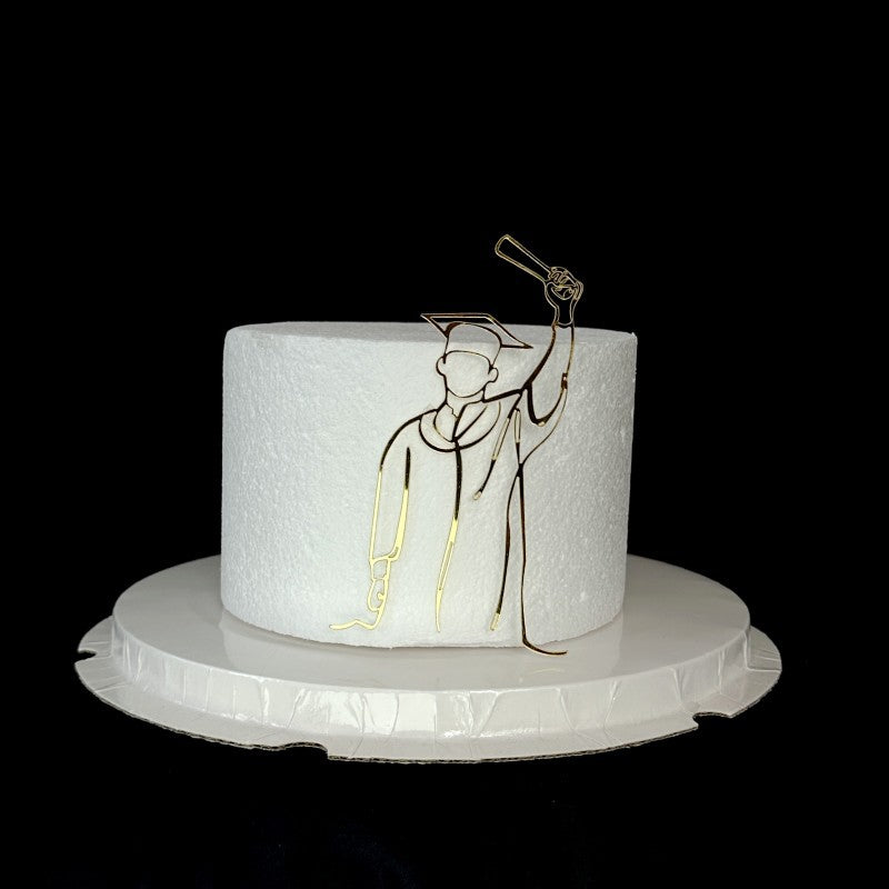 Gold Black Doctorial Hat Graduation Party Cake Toppers Acrylic Congratulations Graduation For Students Graduation Party Cake Decorations