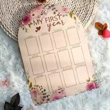 My First Year Display Photo Board First Birthday Wooden Photo Frame Wood One Year Baby Monthly Picture Board 12 Months Milestone Baby Keepsake Gift Baby Shower Backdrop Photo Prop Party Decoration