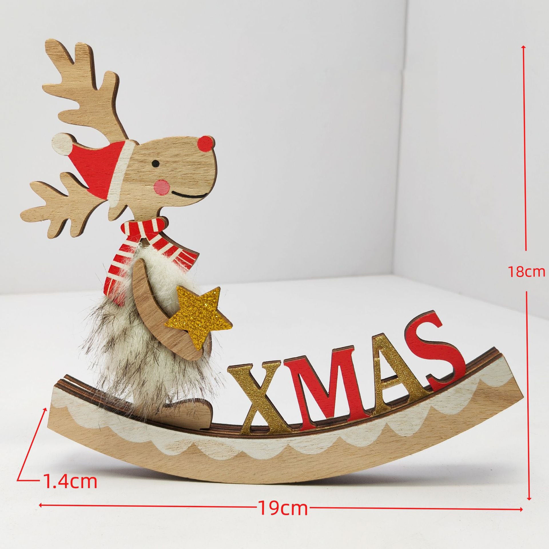 Christmas Home Decor Wooden Set, Sustainable Pine Christmas Ornaments for Tree & Mantel, Complete Christmas Decoration Kit with Neutral Colors, Ready-to-Hang Christmas Accents