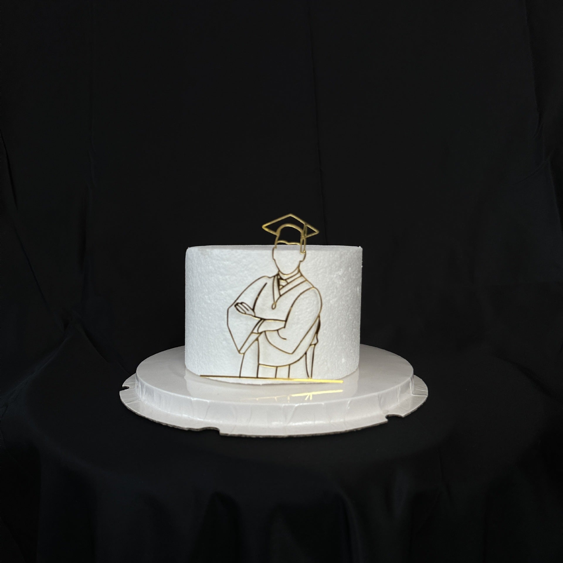 Gold Black Doctorial Hat Graduation Party Cake Toppers Acrylic Congratulations Graduation For Students Graduation Party Cake Decorations