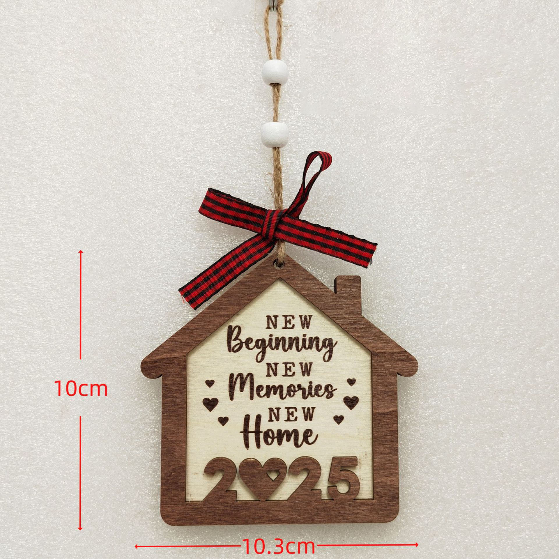 14PCS Wooden Christmas Decor Set, Mini House Ornaments with Hanging Loops, Festive Tree & Mantel Display, Rustic Holiday Tabletop Village Decor