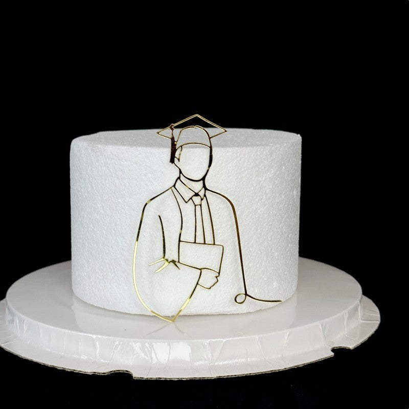 Gold Black Doctorial Hat Graduation Party Cake Toppers Acrylic Congratulations Graduation For Students Graduation Party Cake Decorations
