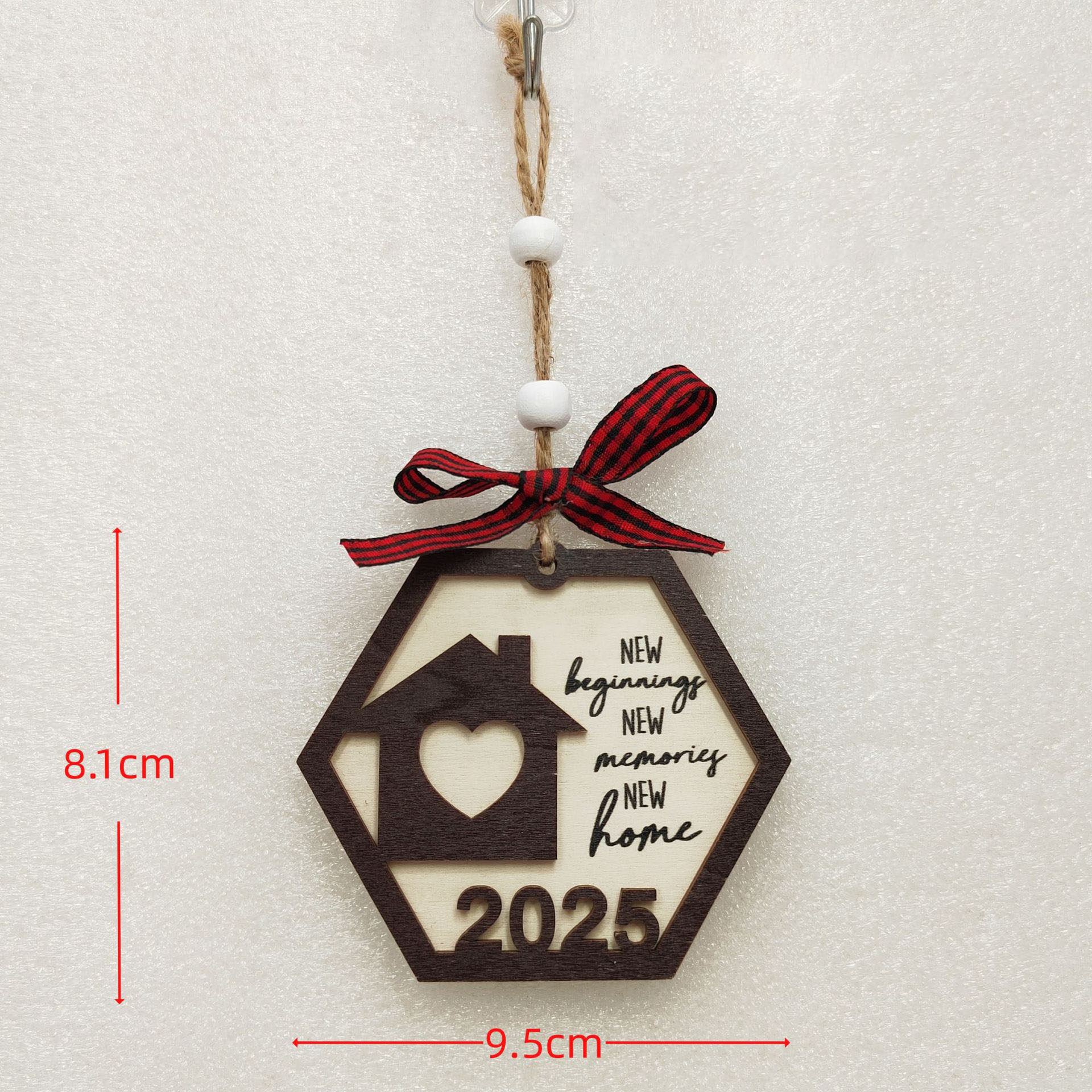 14PCS Wooden Christmas Decor Set, Mini House Ornaments with Hanging Loops, Festive Tree & Mantel Display, Rustic Holiday Tabletop Village Decor