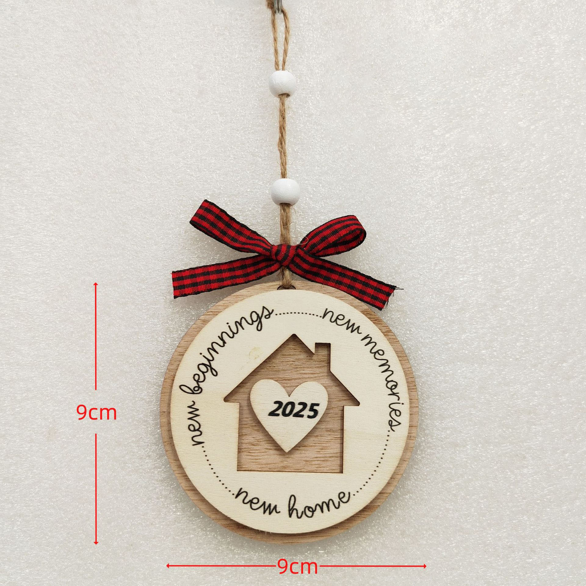 14PCS Wooden Christmas Decor Set, Mini House Ornaments with Hanging Loops, Festive Tree & Mantel Display, Rustic Holiday Tabletop Village Decor