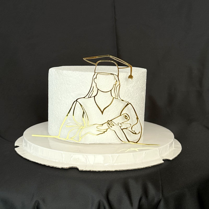 Gold Black Doctorial Hat Graduation Party Cake Toppers Acrylic Congratulations Graduation For Students Graduation Party Cake Decorations