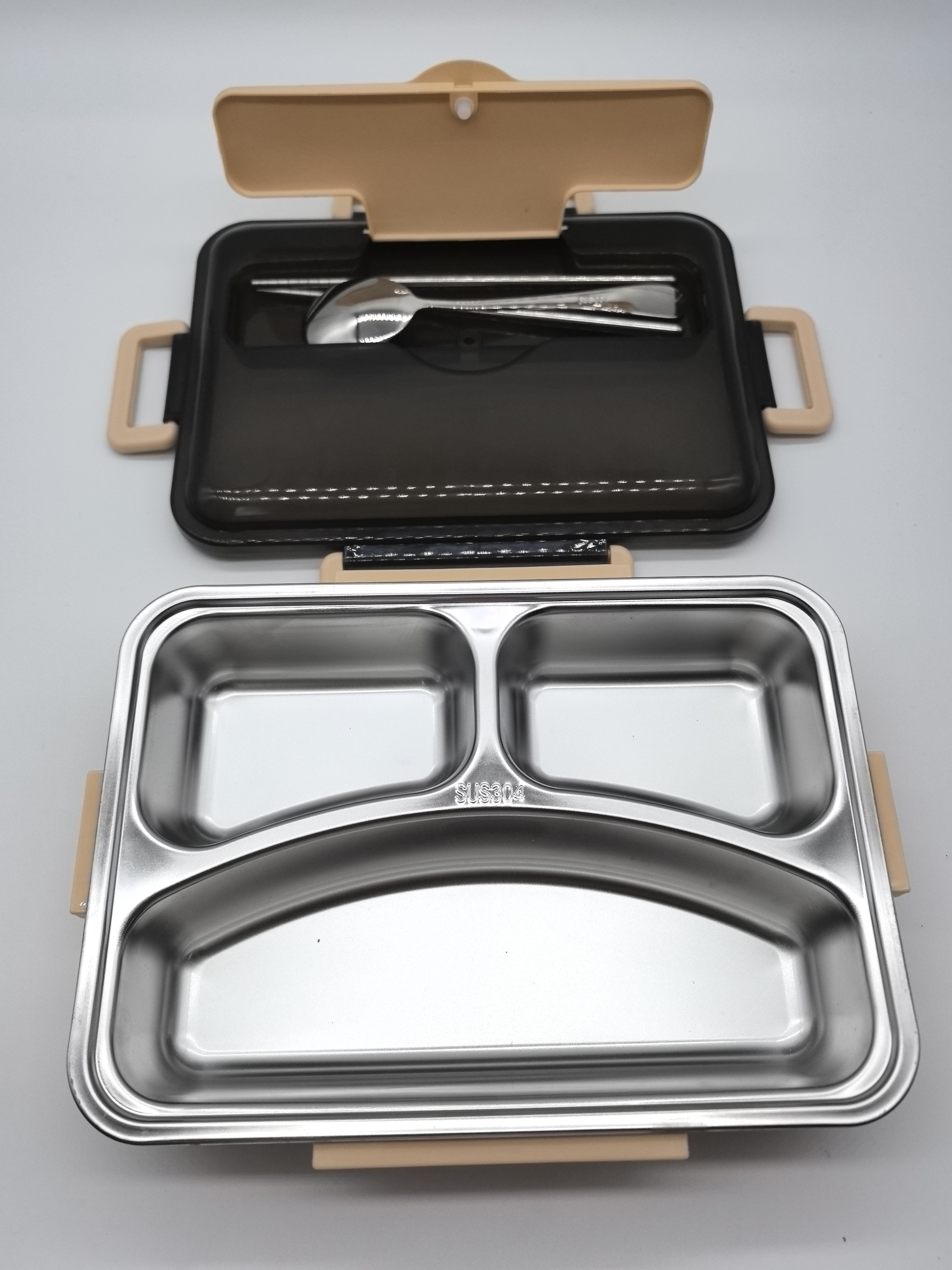 Lunch Box, 3 Compartment Meal Prep Container, Box for Kids, Durable BPA Free Reusable Food Storage Container for School, Business, Work, Travel