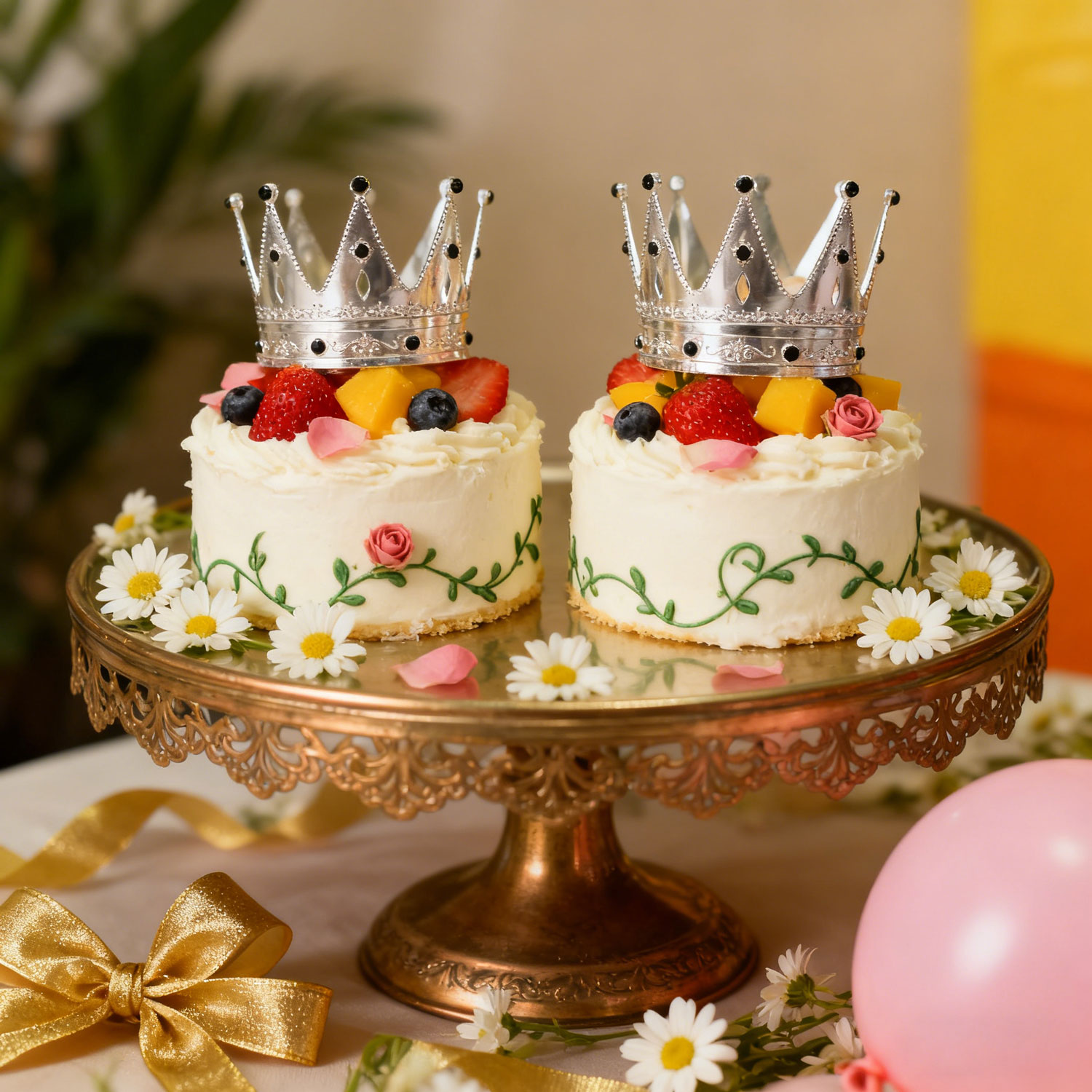 Alloy Crown Decor for Birthday Cake - Round Design, as King's Crown for Role - playing, Party Hair Ornament