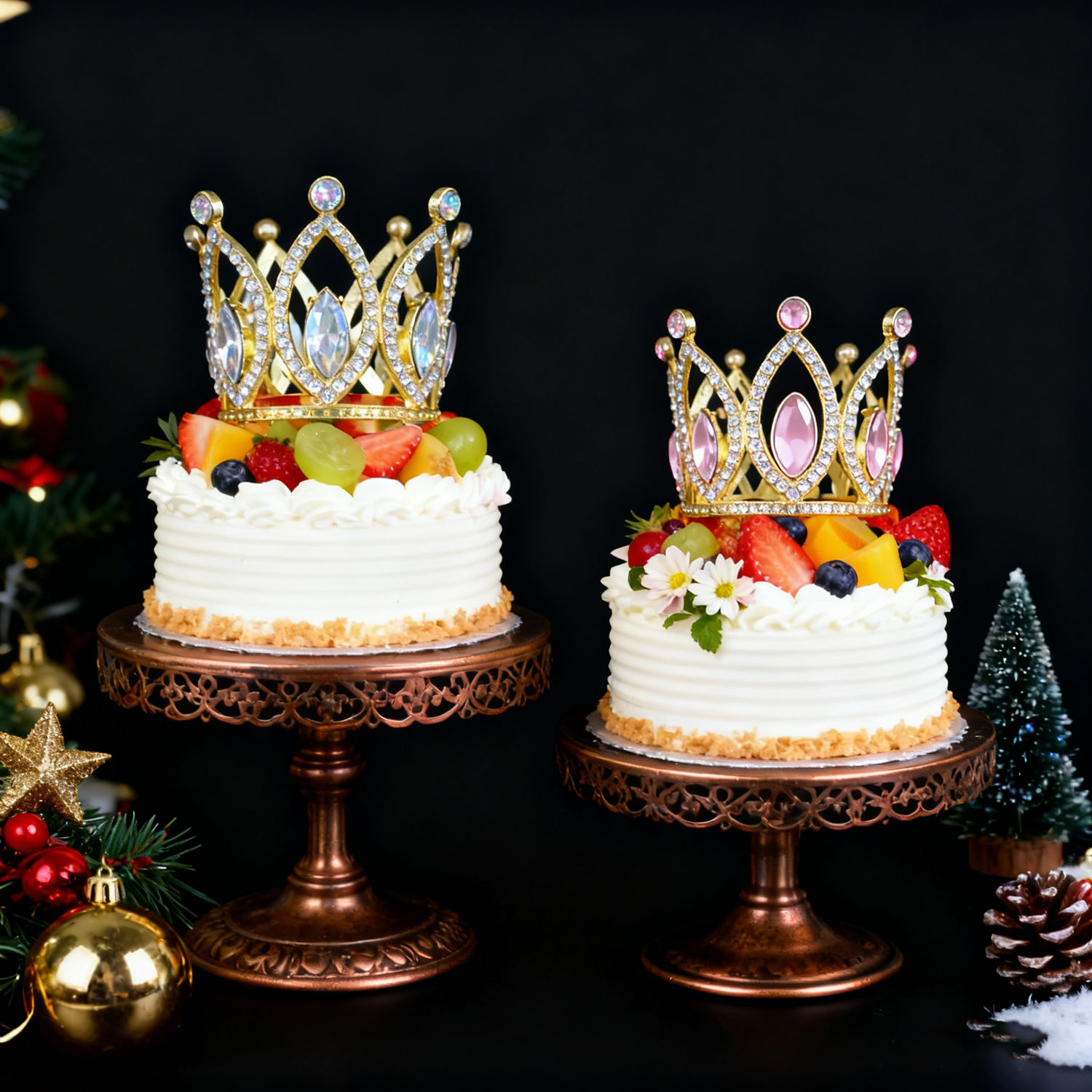 Fresh Flower Crown for Birthday Cake Decoration - Also Kids' Event Party Catwalk Headwear