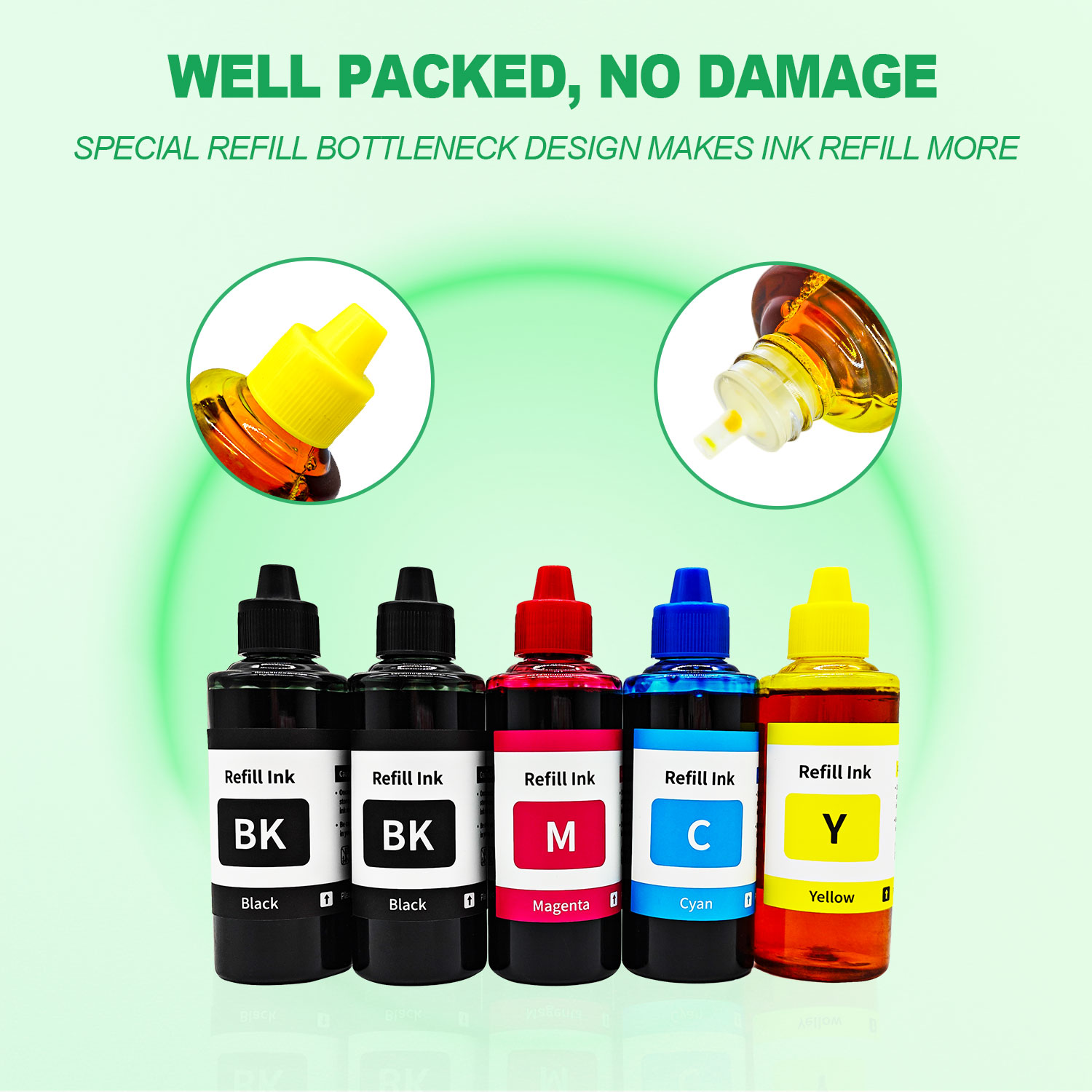 Optimized Ink Refill Kit for Popular Tank Printer Models | 5-Bottle Premium Dye Ink Set with Enhanced Color Performance | Eco-Friendly High-Capacity Printing Solution