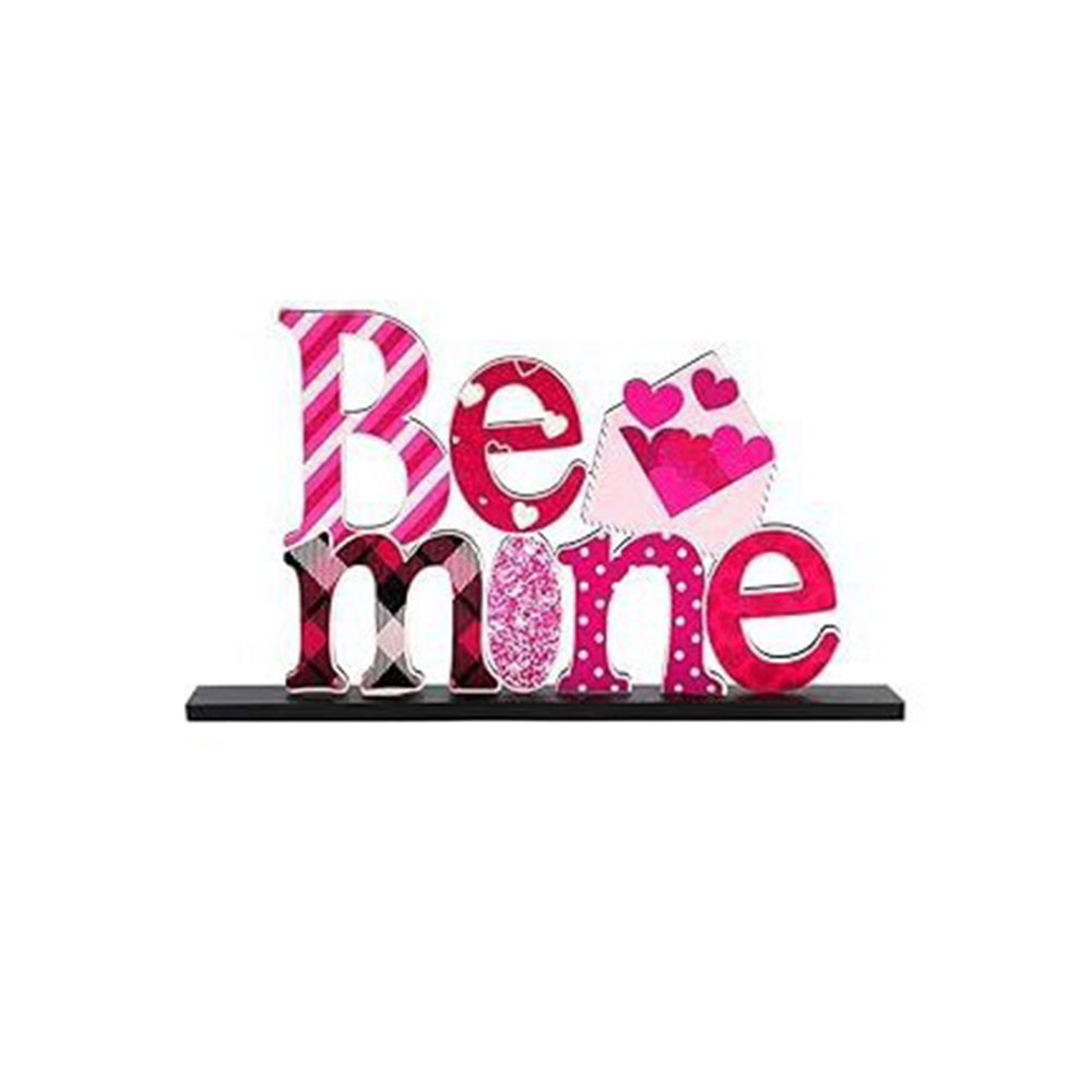 Romantic Dinner Table Centerpiece | Wooden Love Sign for Couples' Dining Setup, Candlelit Valentine's Decor with Heart Carving, Intimate Table Setting Accent for Two