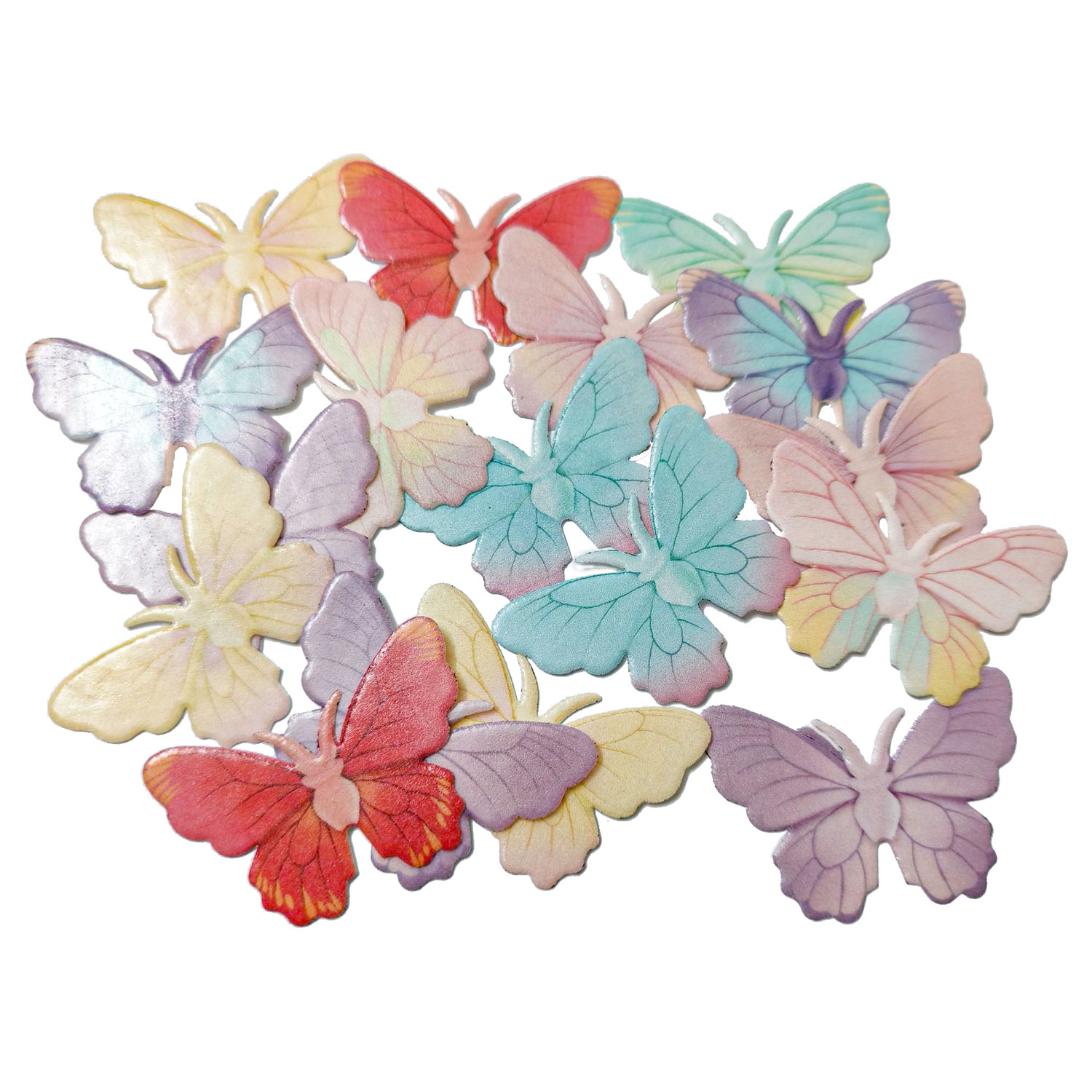 Fruit Garden Butterfly Cake Picks | 72 Edible Wafer Paper Butterflies with Fruit-Print Wings, Assorted Color Cupcake Decorations, Whimsical Edible Cake Toppers for Spring Parties