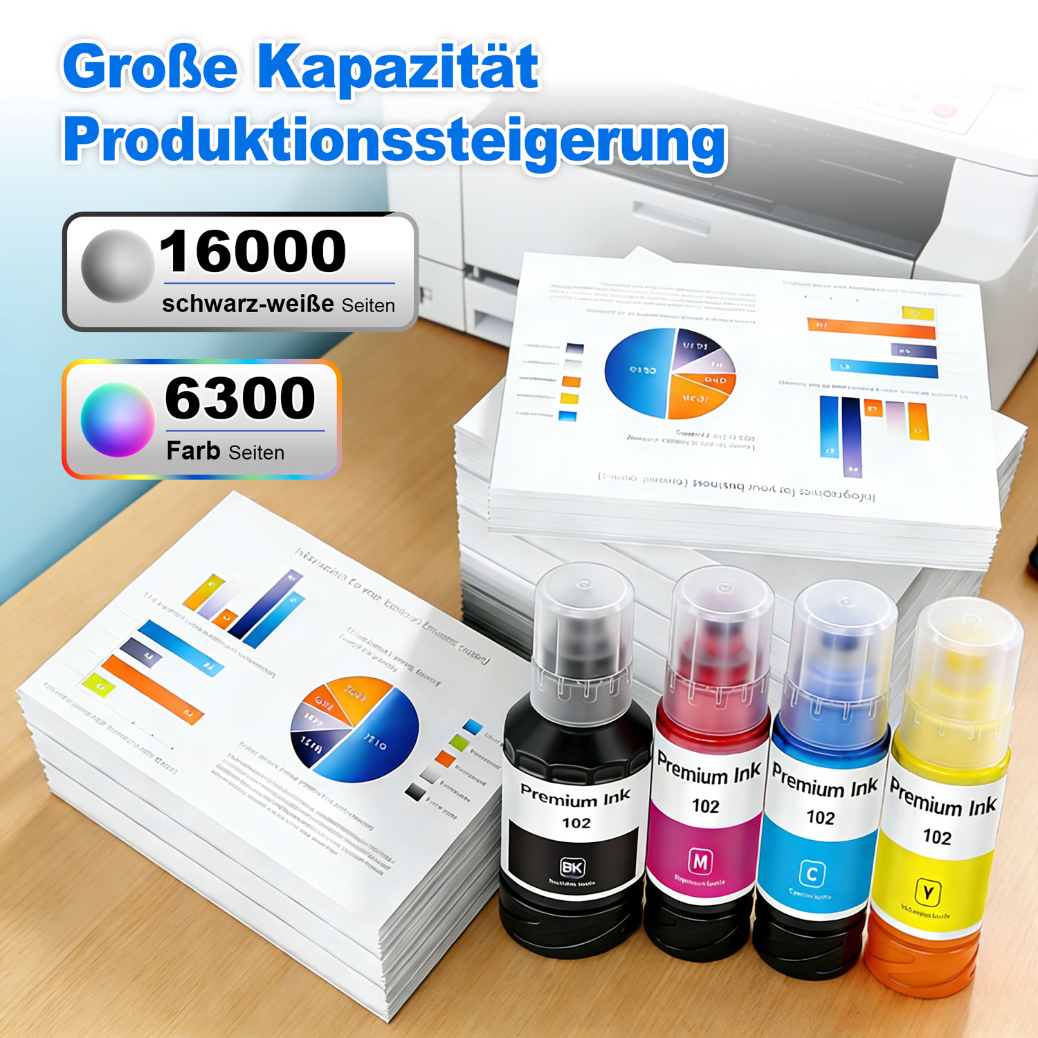 102 Druckerpatronen Kompatibel für Epson Tinte E102 Multipack Fit für ET-15000 ET-1810 ET-2820 ET-2851 ET-2856 ET-2865 ET-2870 ET-2871 ET-4800 ET-4850 ET-3850 2850 (Schwarz, Cyan, Magenta, Gelb