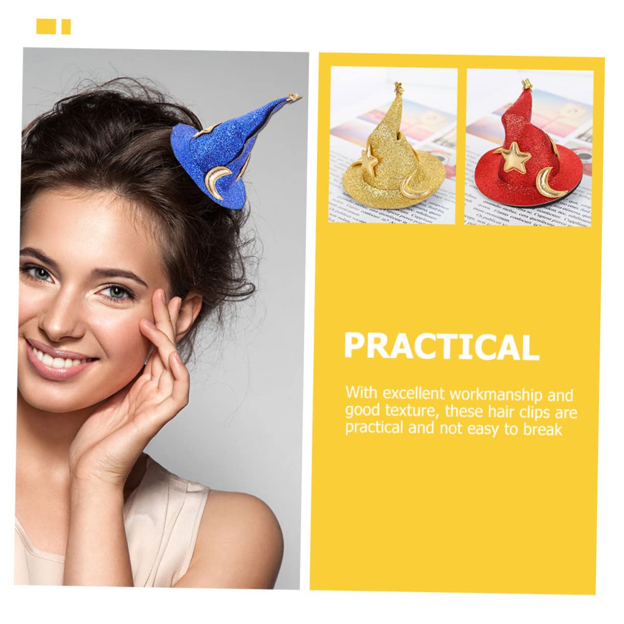 20 Pcs Halloween Hair Clips Mini Witch Hat Clip Halloween Barrettes Little Girl Mini Top Hats Mini Witch Hats Makeup Hair Clips Blue Decor Hair Clasp Outdoor Womens Hairpin Cloth