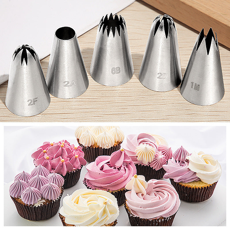 Premium Baking Piping Tip Set - 304 Stainless Steel Icing Nozzles for Buttercream Flowers, Cupcake Decorating & Cookie Designs