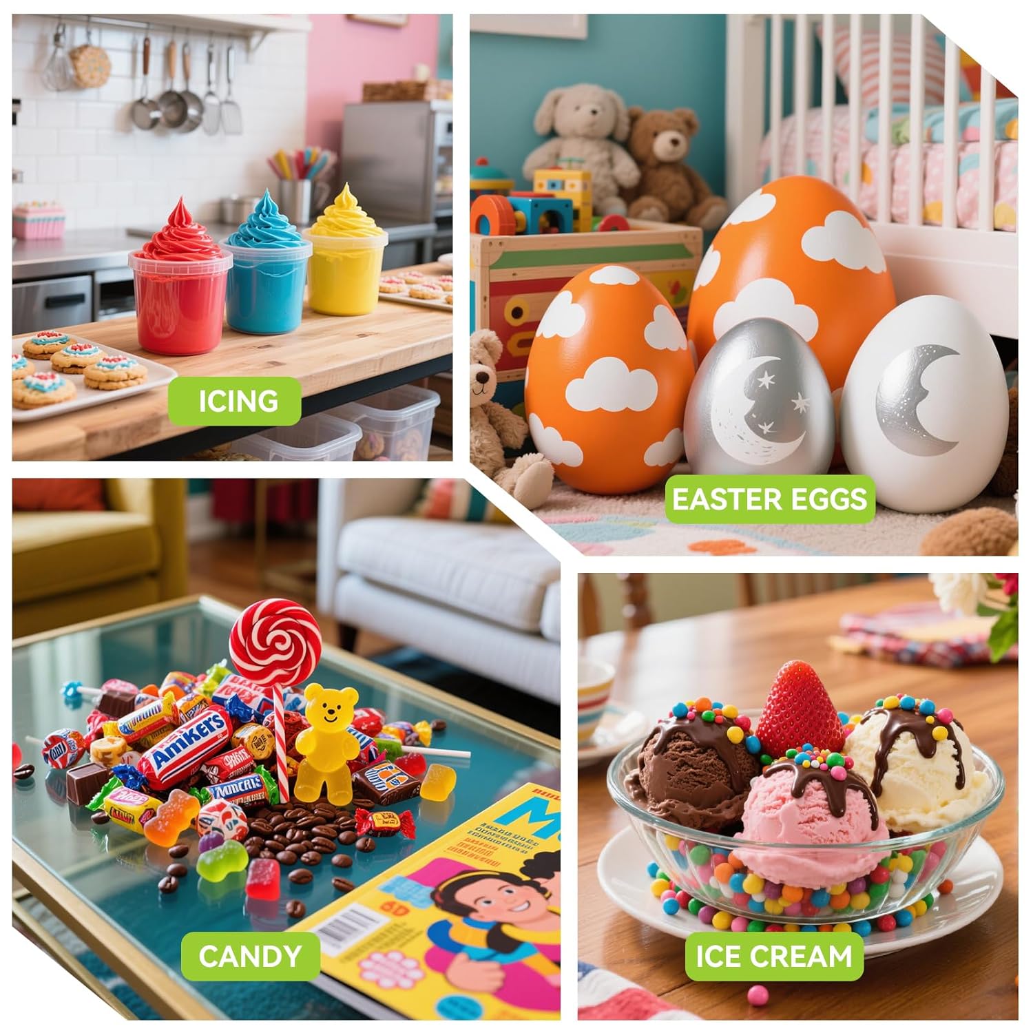 26g Gel Food Coloring,  Food Dye for Easter Cake Cookie Decorating, Baking, Candy Melts, Frosting, Easter Eggs