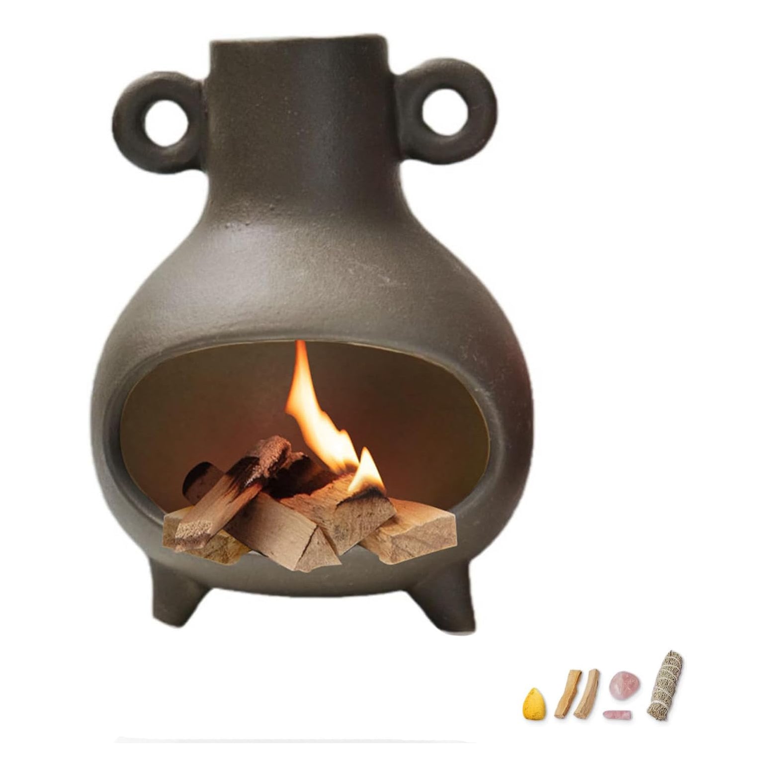 Handmade Palo Santo Holder, Meditation Incense Holder As Gift for Yoga Aromatherapy, Ceramic Incense Diffuser for Palo Santo Sticks Sage Tealight Wax and Cones Powder Stick Coil Incense