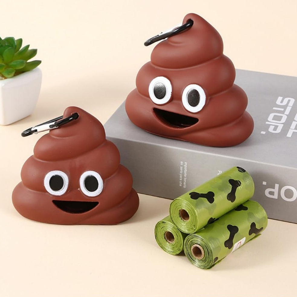 Funny Dog Poop Bag Holder for Leash Sturdy Dog Poop Bag Dispenser for Dog Waste Bags Includes 1 Roll 15 Bags
