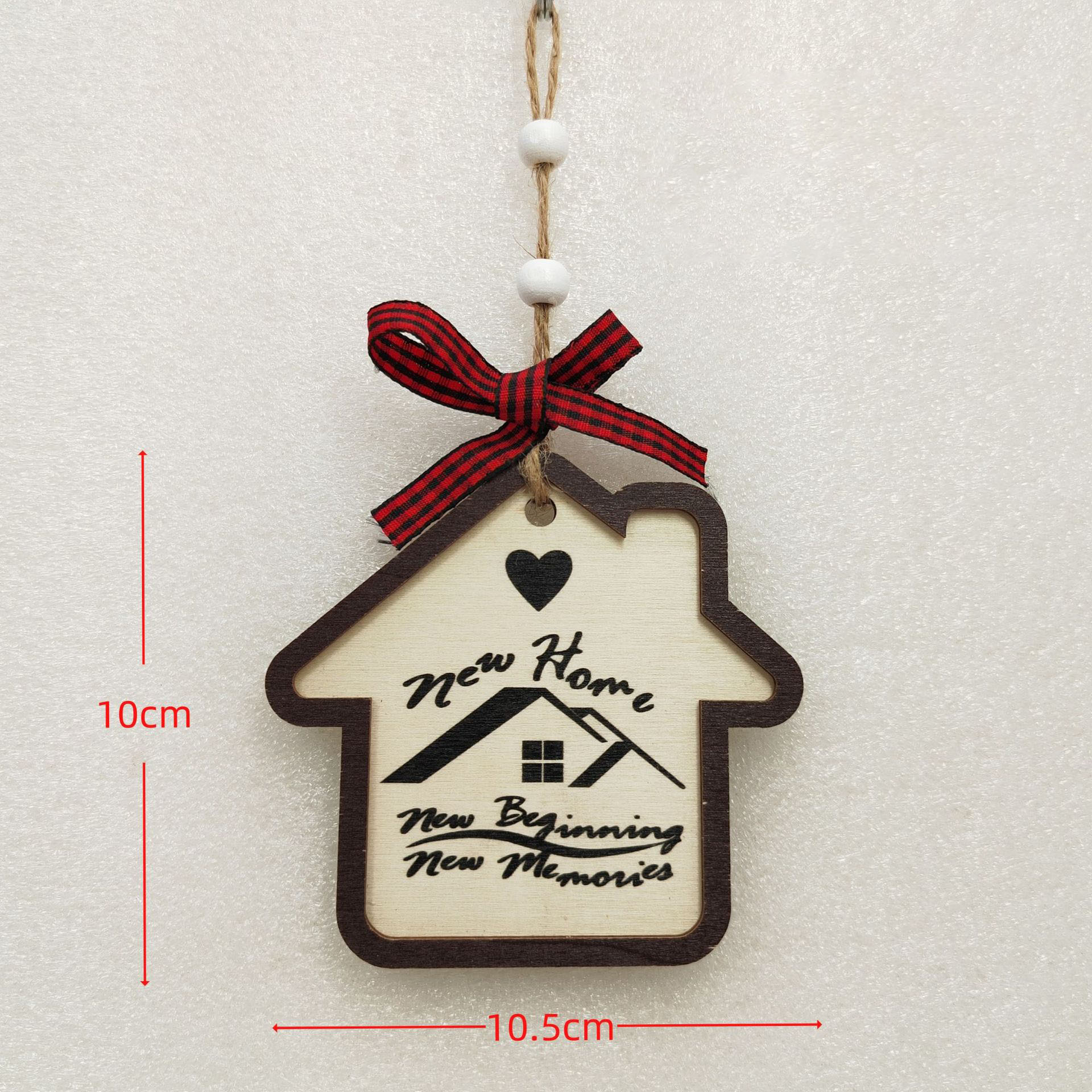 14PCS Wooden Christmas Decor Set, Mini House Ornaments with Hanging Loops, Festive Tree & Mantel Display, Rustic Holiday Tabletop Village Decor