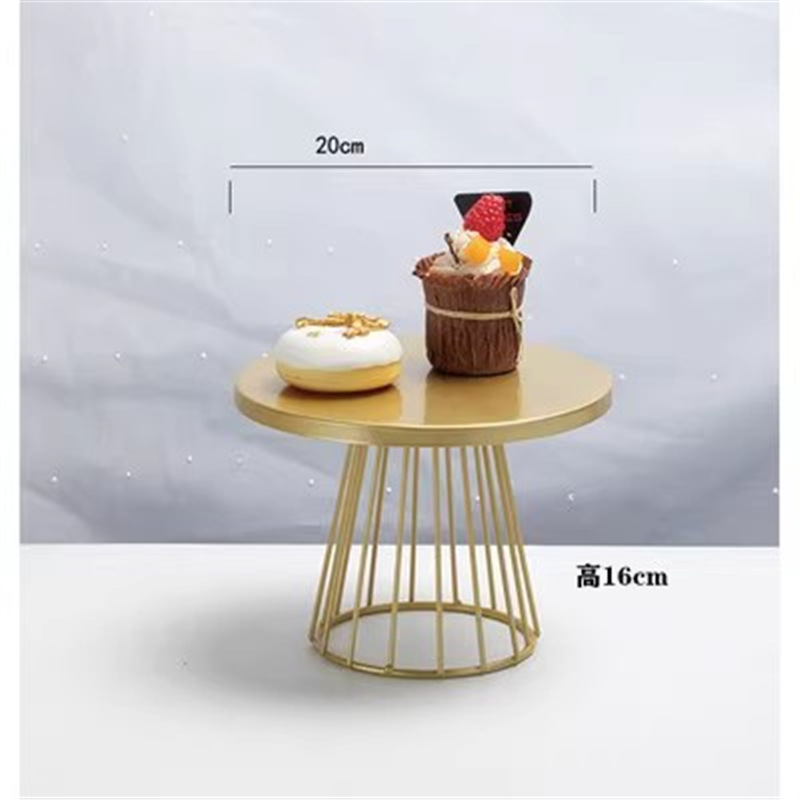 2-Piece Gold Tiered Cake Stand Set - Elegant Wedding & Birthday Dessert Display for Cakes and Cupcakes
