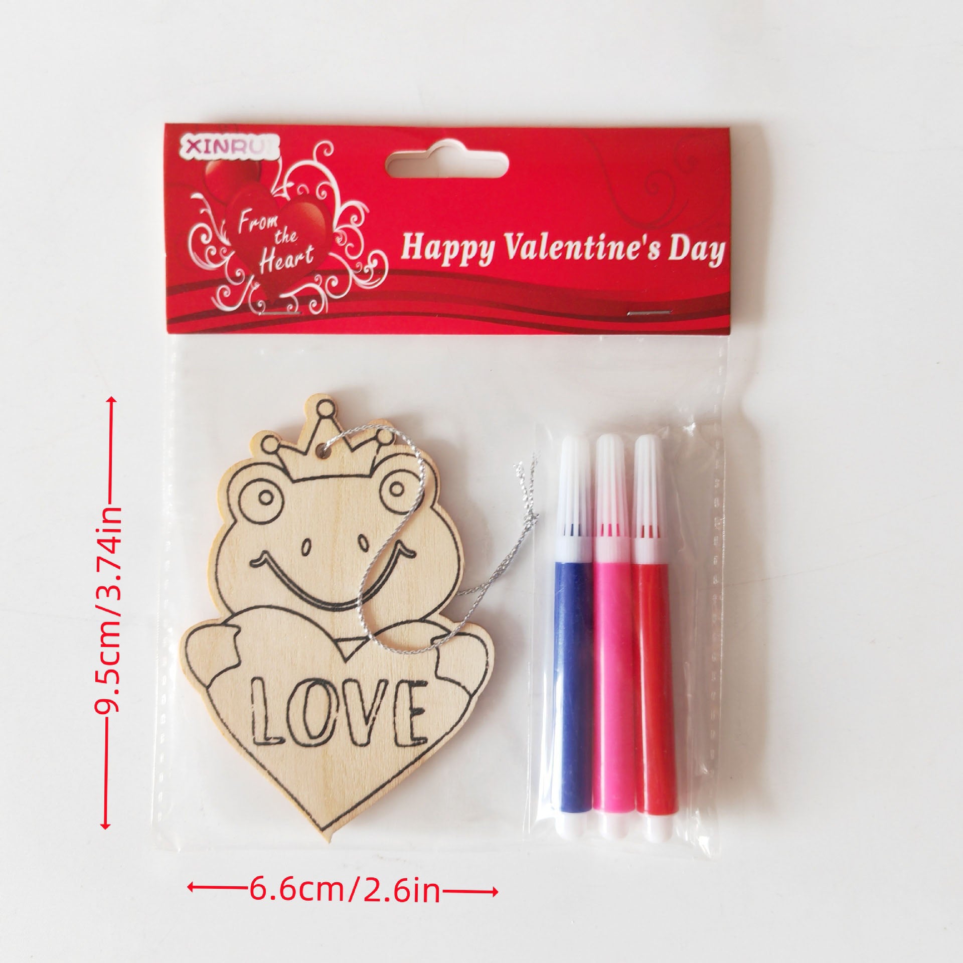 Couples DIY Wooden Ornament Kit for Valentine‘s Day， 5-Piece Heart Bear Bee Craft Set for Date Night， Personalized Love Token with Painting Supplies， Romantic Craft Activity for Partners