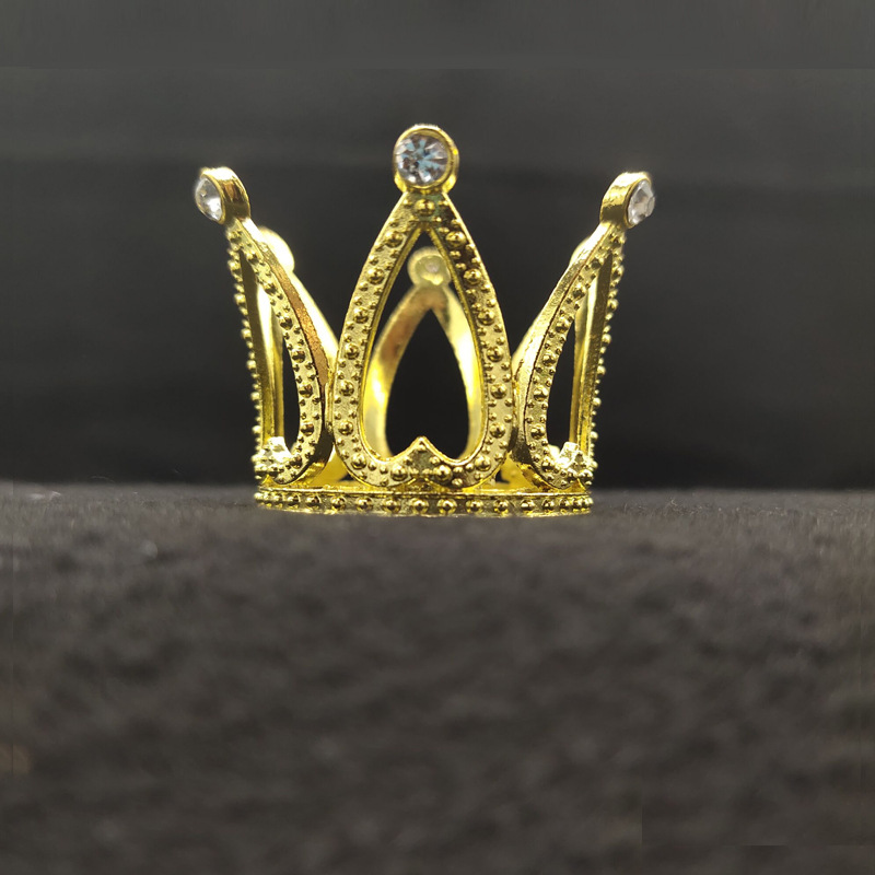 Princess Rhinestone Crown - Round Heart Design, Dual Use for Kids' Birthday Cake Decoration & Stage Performance Accessories