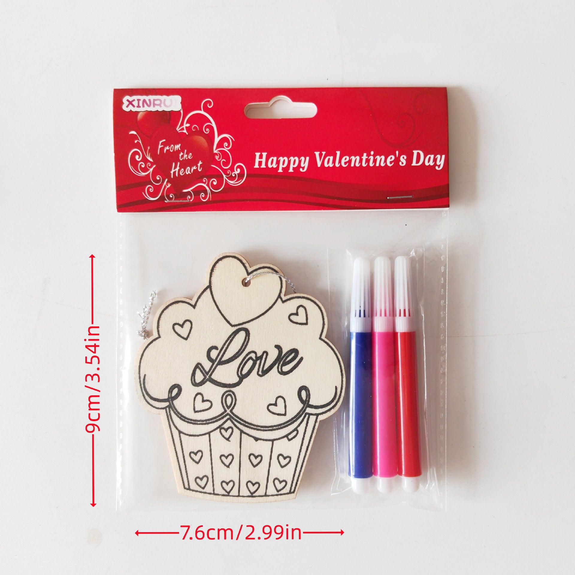 Couples DIY Wooden Ornament Kit for Valentine‘s Day， 5-Piece Heart Bear Bee Craft Set for Date Night， Personalized Love Token with Painting Supplies， Romantic Craft Activity for Partners