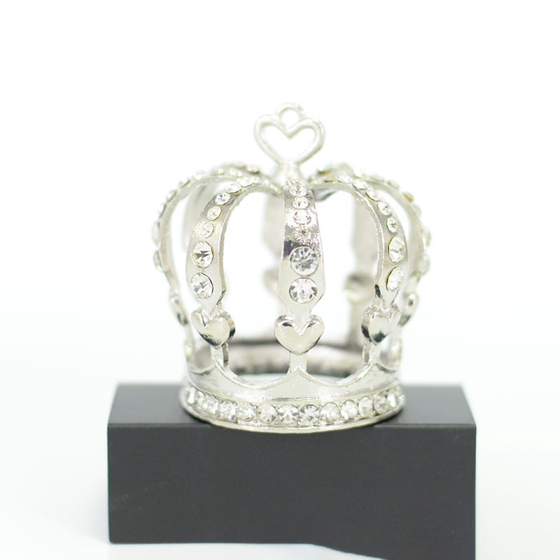 Birthday Decoration Heart-Shaped Alloy Mini Crown - Cake Baking Ornament, Bouquet Accessory & Bottle Lid Decor